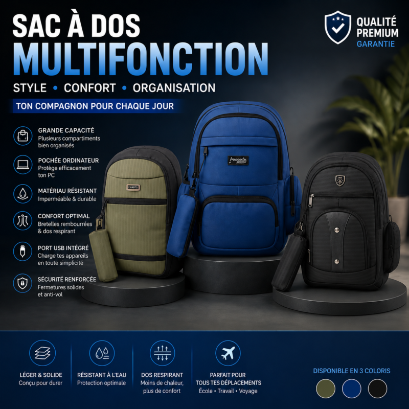 Sac à Dos avec Trousse Assortie