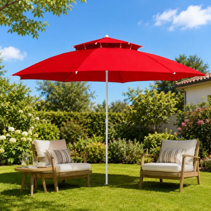 Parasol de Jardin Double Toit 3m