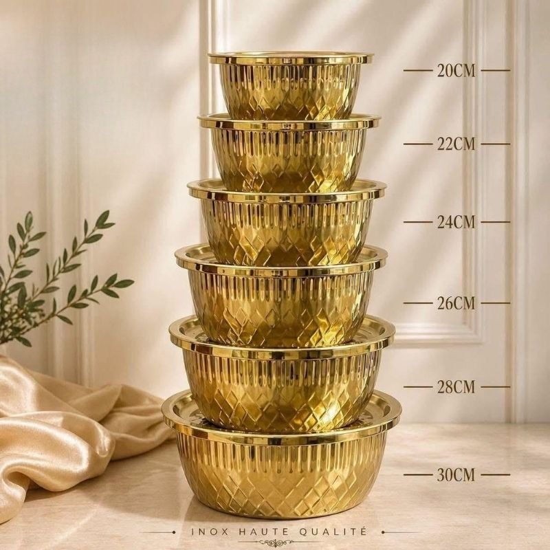 Bols Inox avec Couvercles 12 Pcs